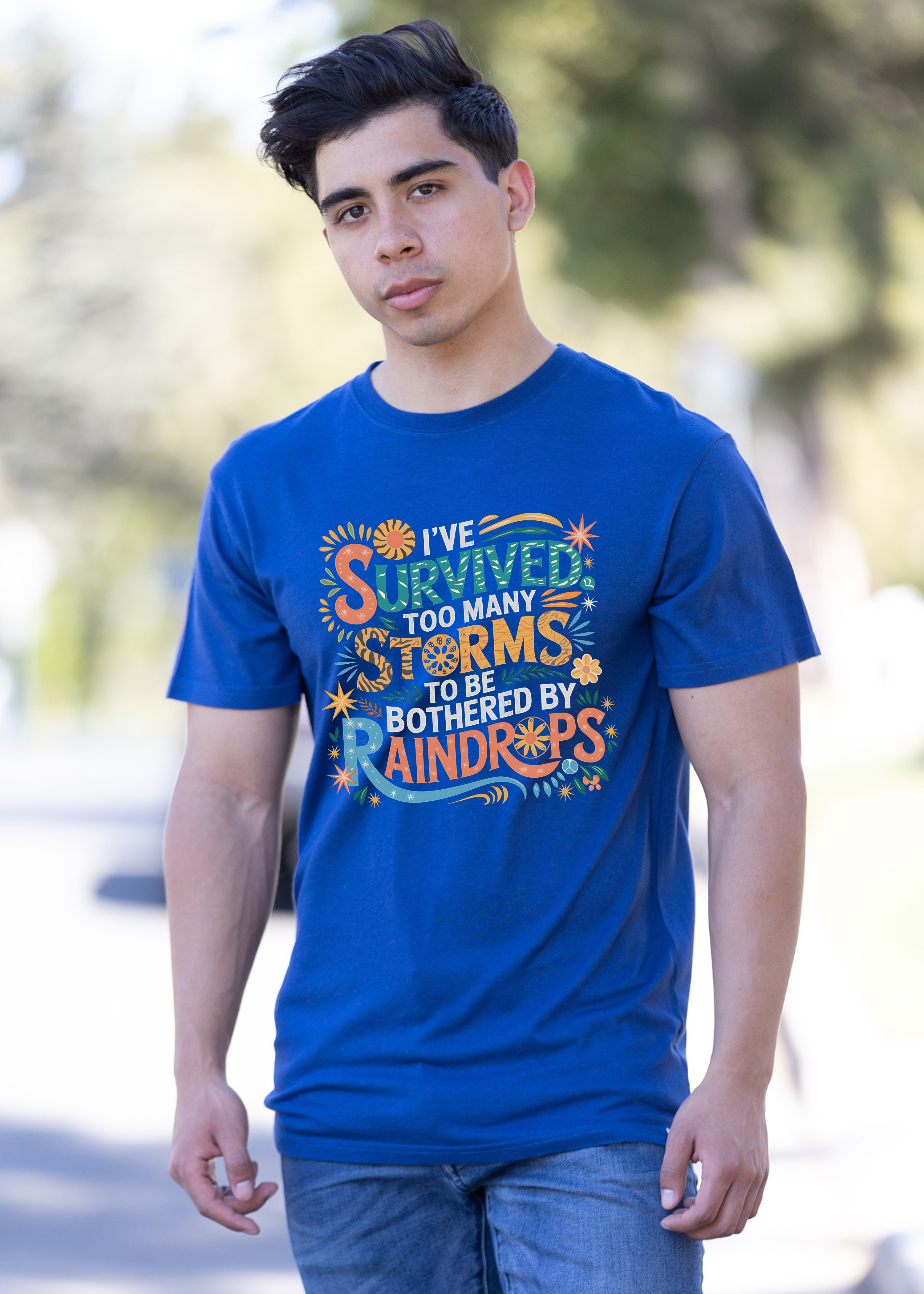 I've Survived Too Many Storms to Be Both Unisex Bamboo/Cotton Graphic T-Shirt (Copy)